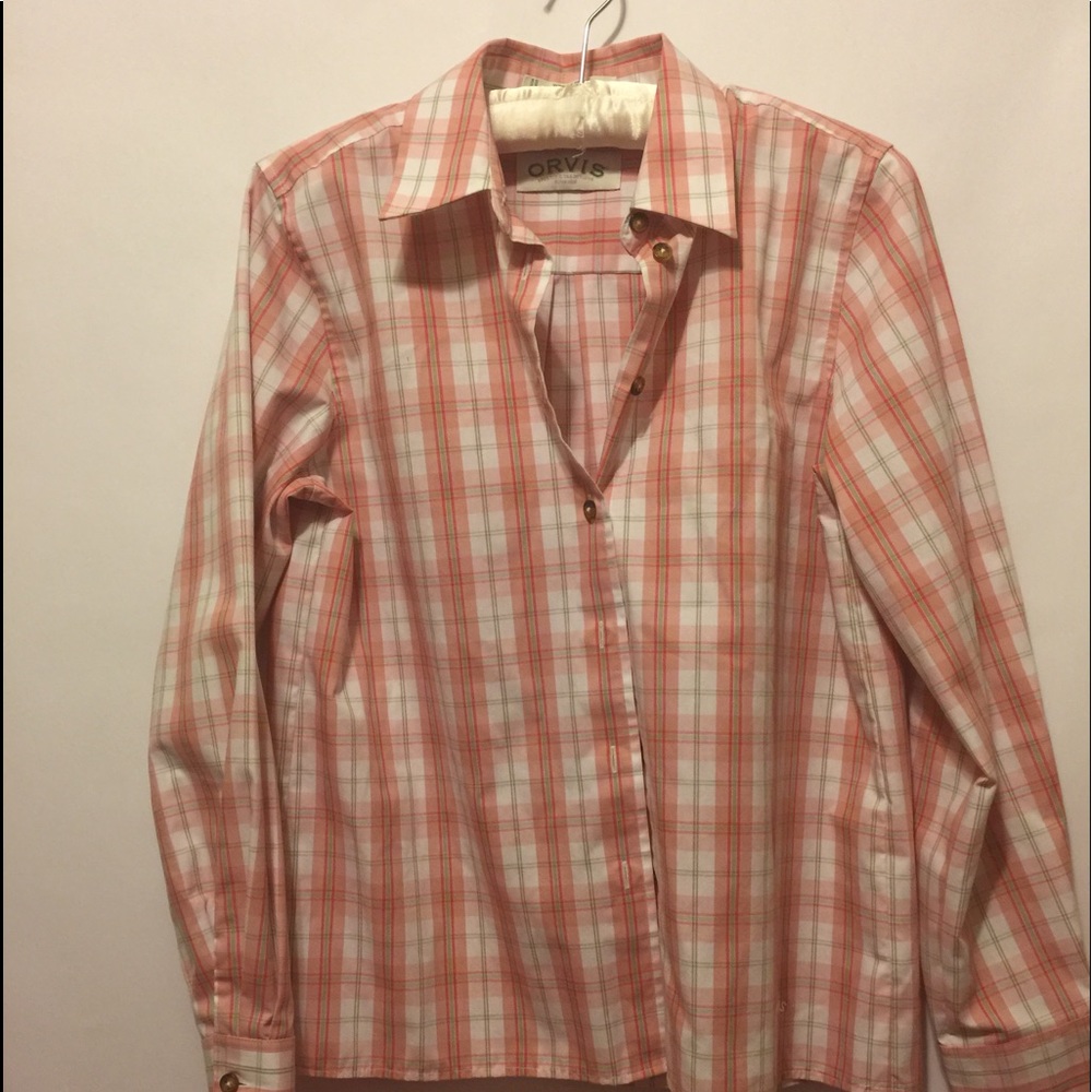 Orvis ladies long sleeve button front shirt sz 6